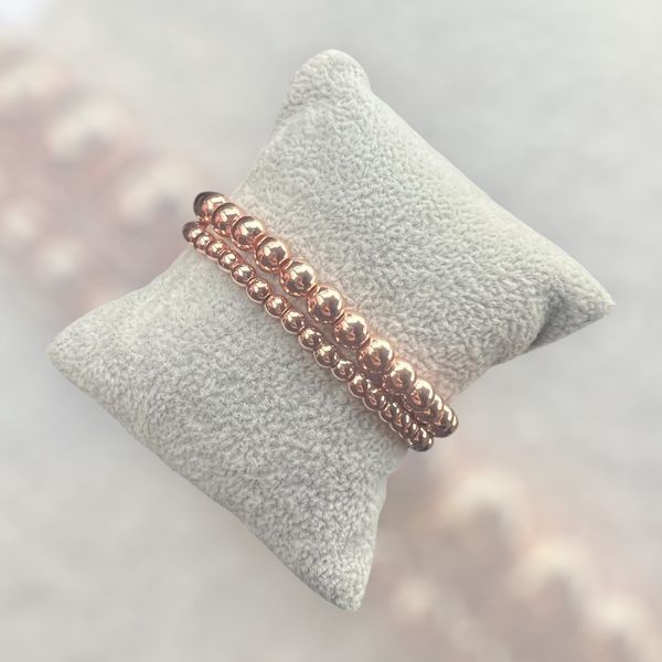 Golden Red 4, Gold, XS, 4 mm, Women &bull; Bracelet &bull; Beads &bull; Mix &bull; 6-8mm